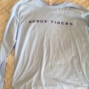 LSU Gymnastics Long Sleeve Shirt with Geaux Tigers Print
